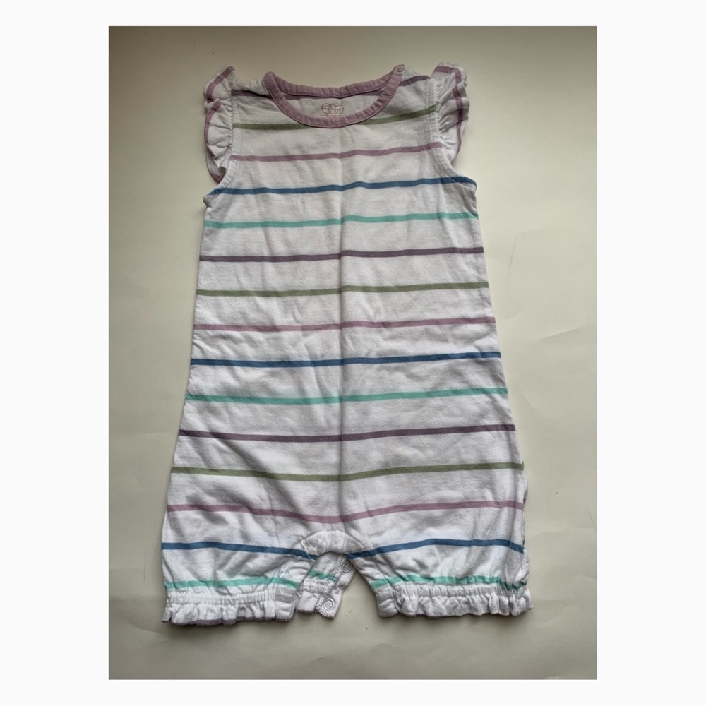 🍭3 FOR 10 Used Egg Baby Basics Girls One Piece - Size 12-18 Months